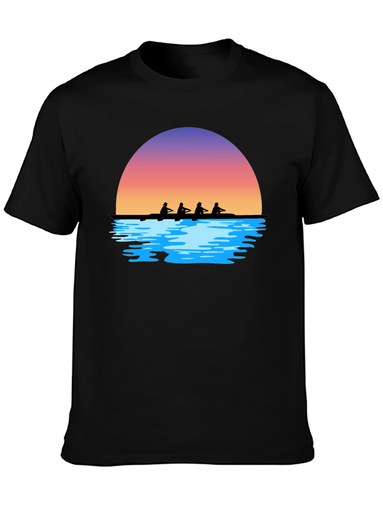 Sunset Rowers T-Shirt | Black Graphic Tee