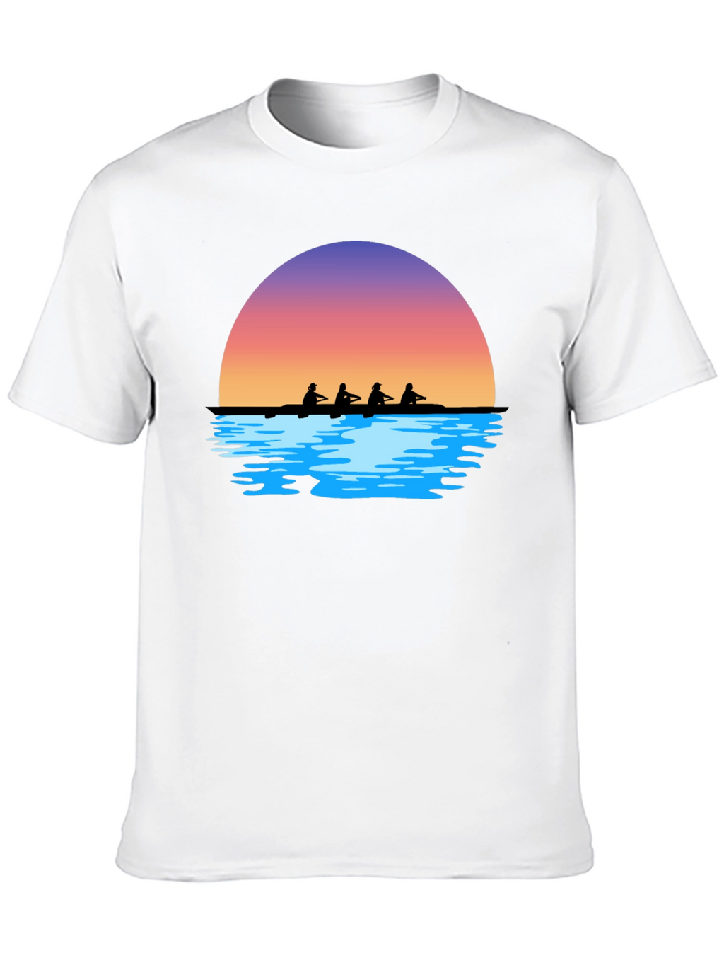 Sunset Rowers T-Shirt | Black Graphic Tee