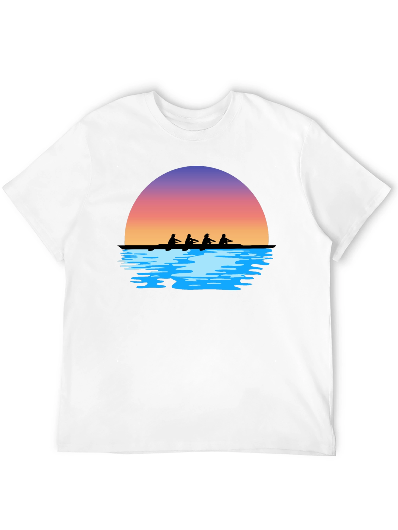 Sunset Rowers T-Shirt | Black Graphic Tee