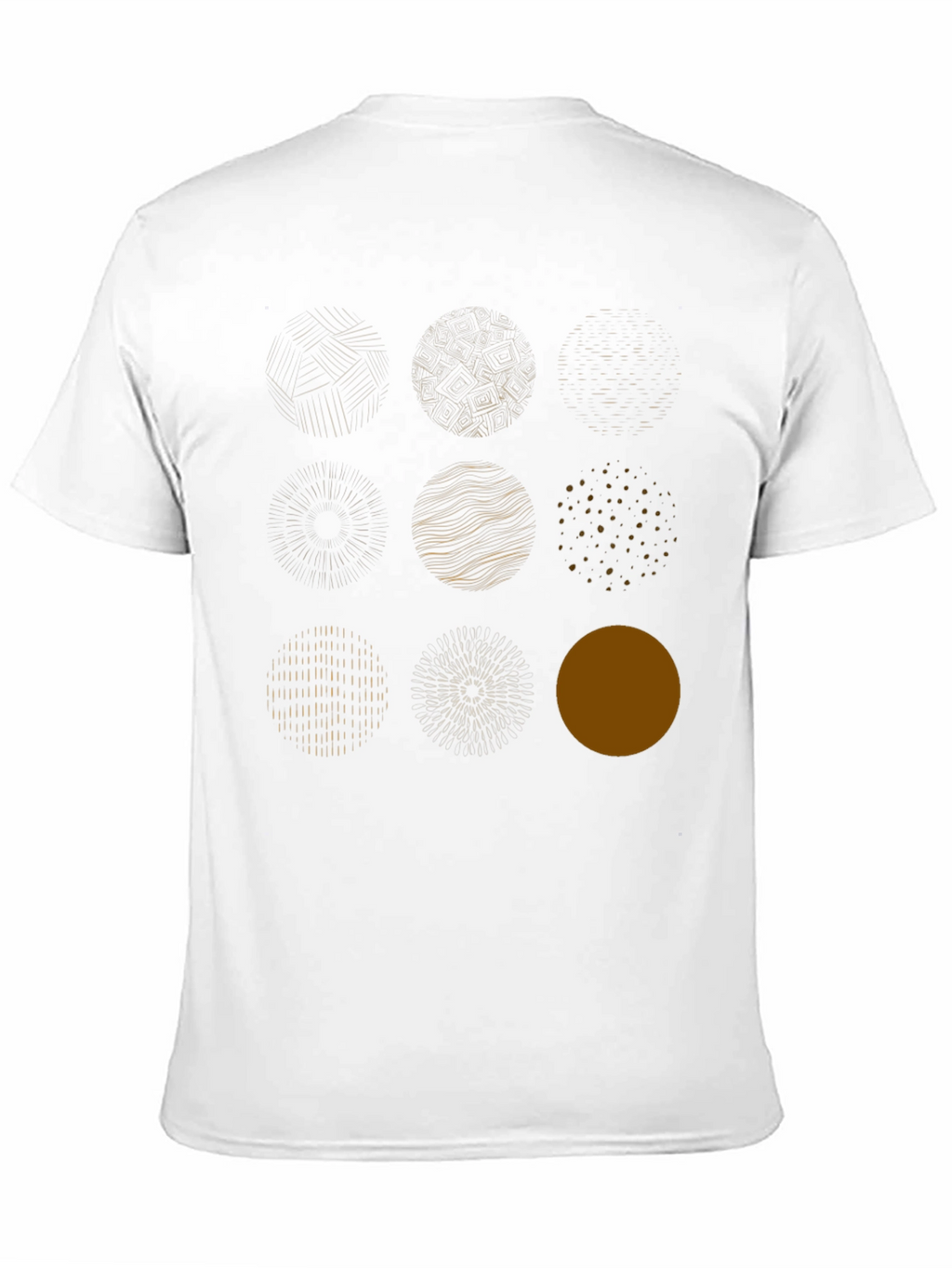 Abstract Circle Design Black Cotton Tee
