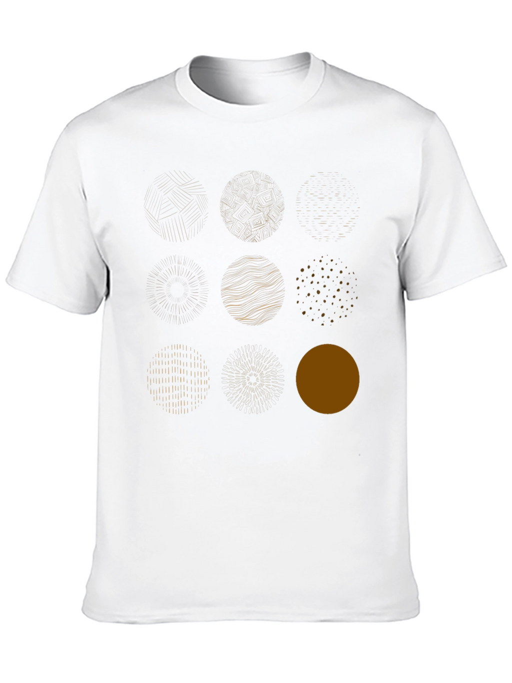 Abstract Circle Design Black Cotton Tee