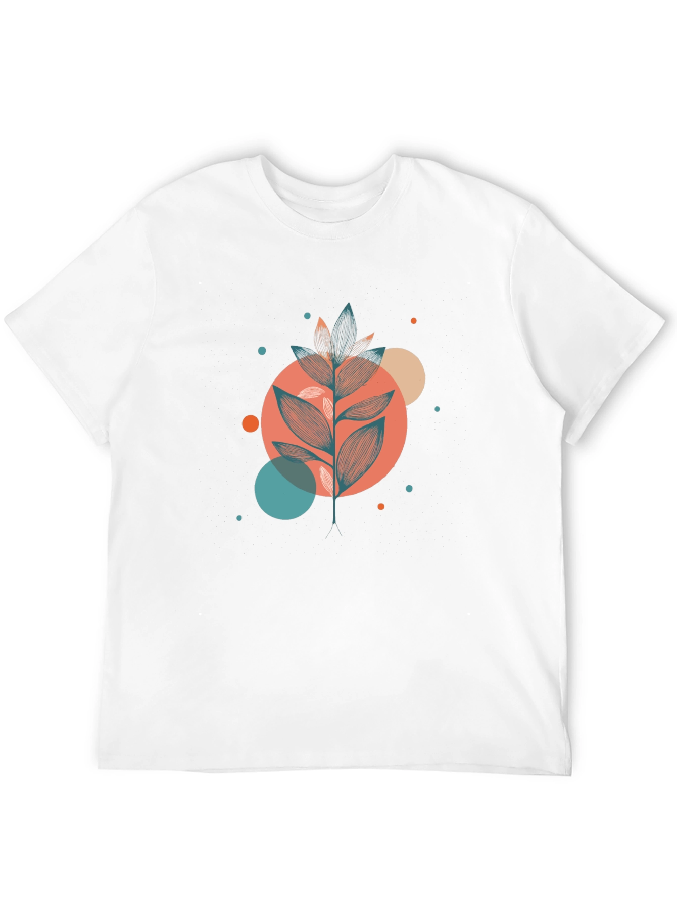 Stylish Botanical Graphic Black T-Shirt