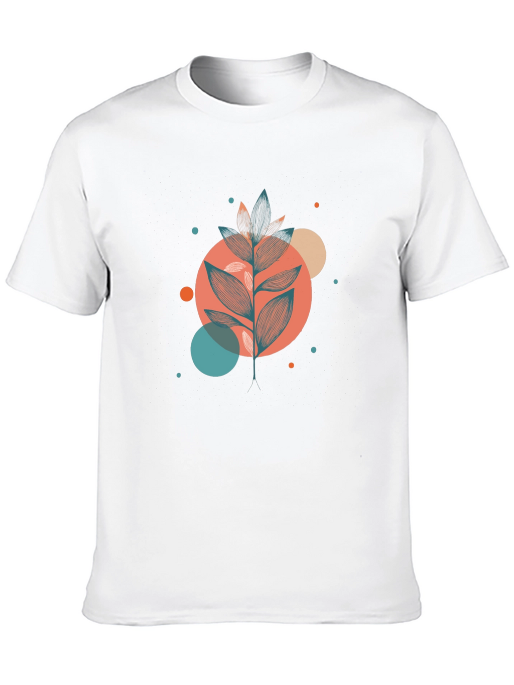 Stylish Botanical Graphic Black T-Shirt