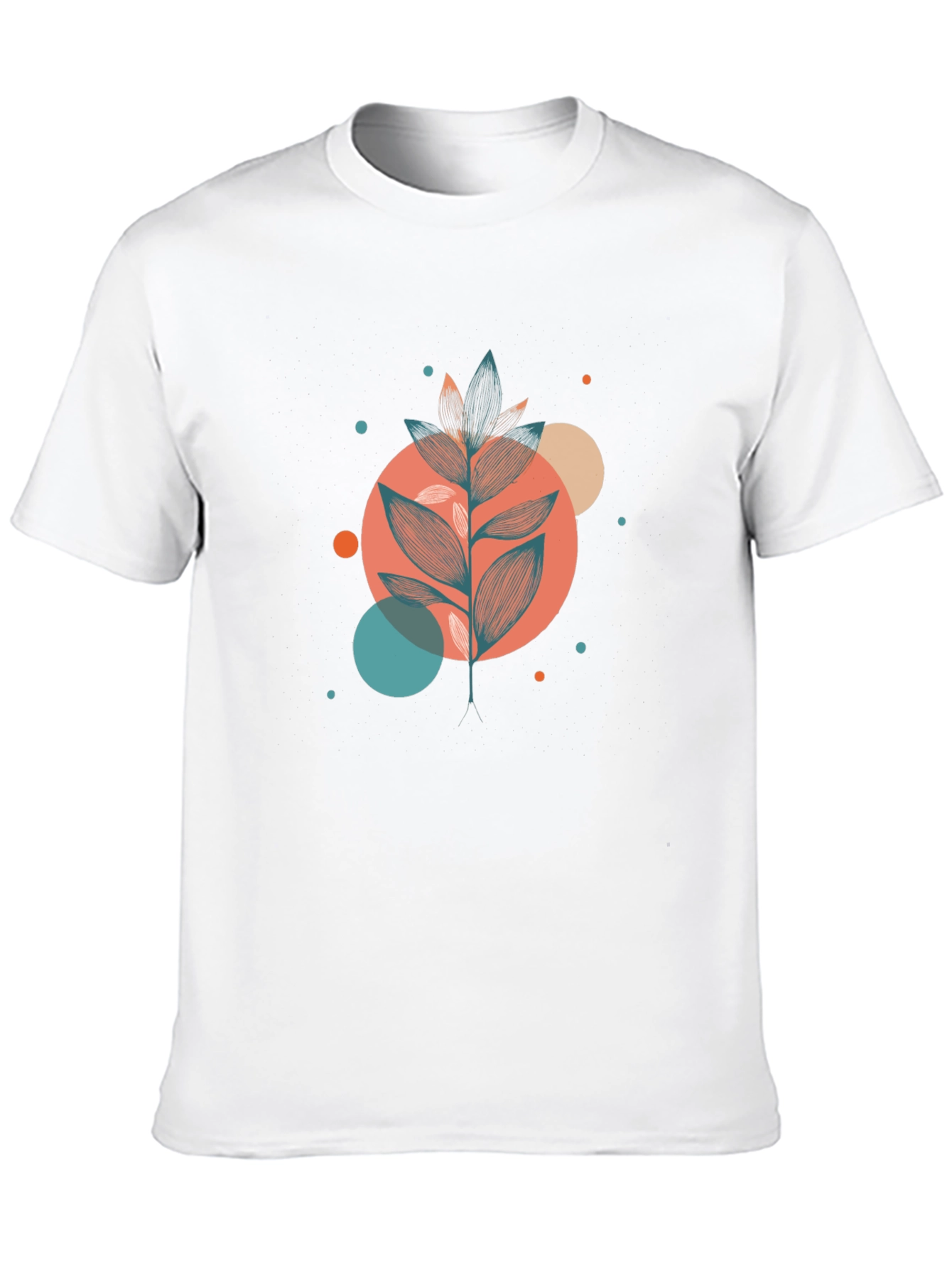 Stylish Botanical Graphic Black T-Shirt