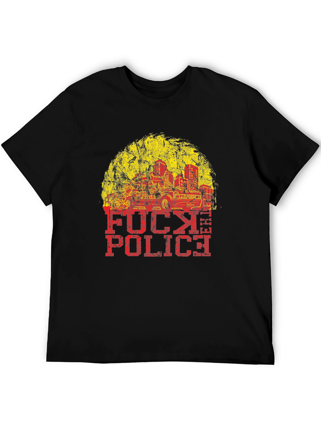 Distressed F**k Police Graphic Tee