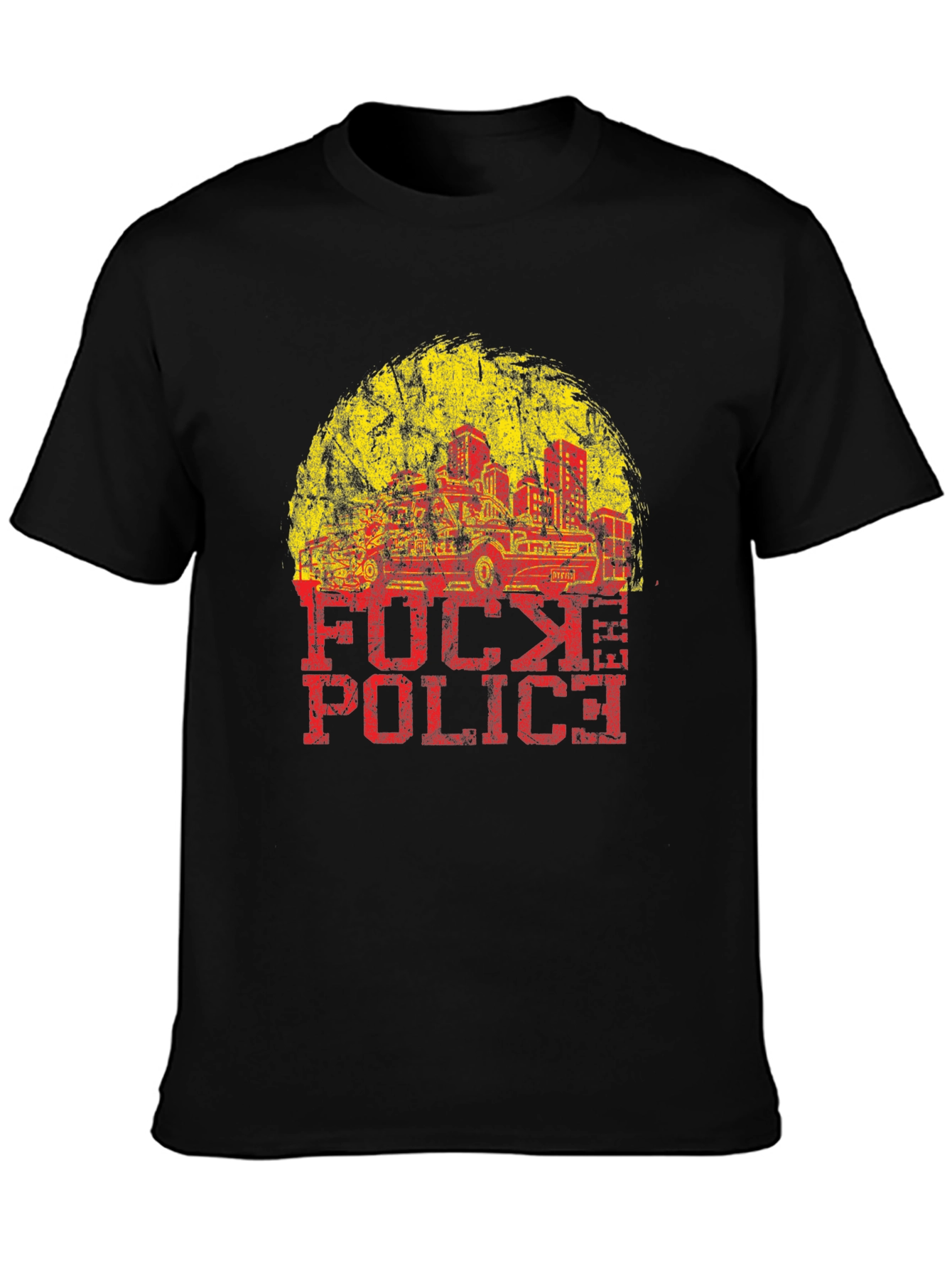 Distressed F**k Police Graphic Tee