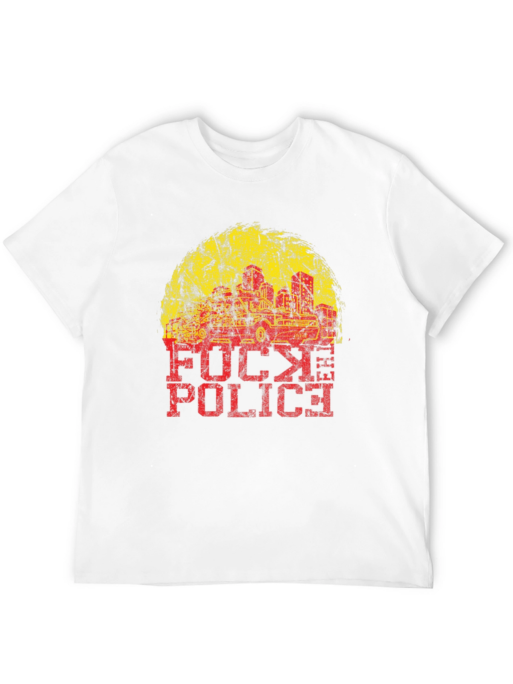 Distressed F**k Police Graphic Tee