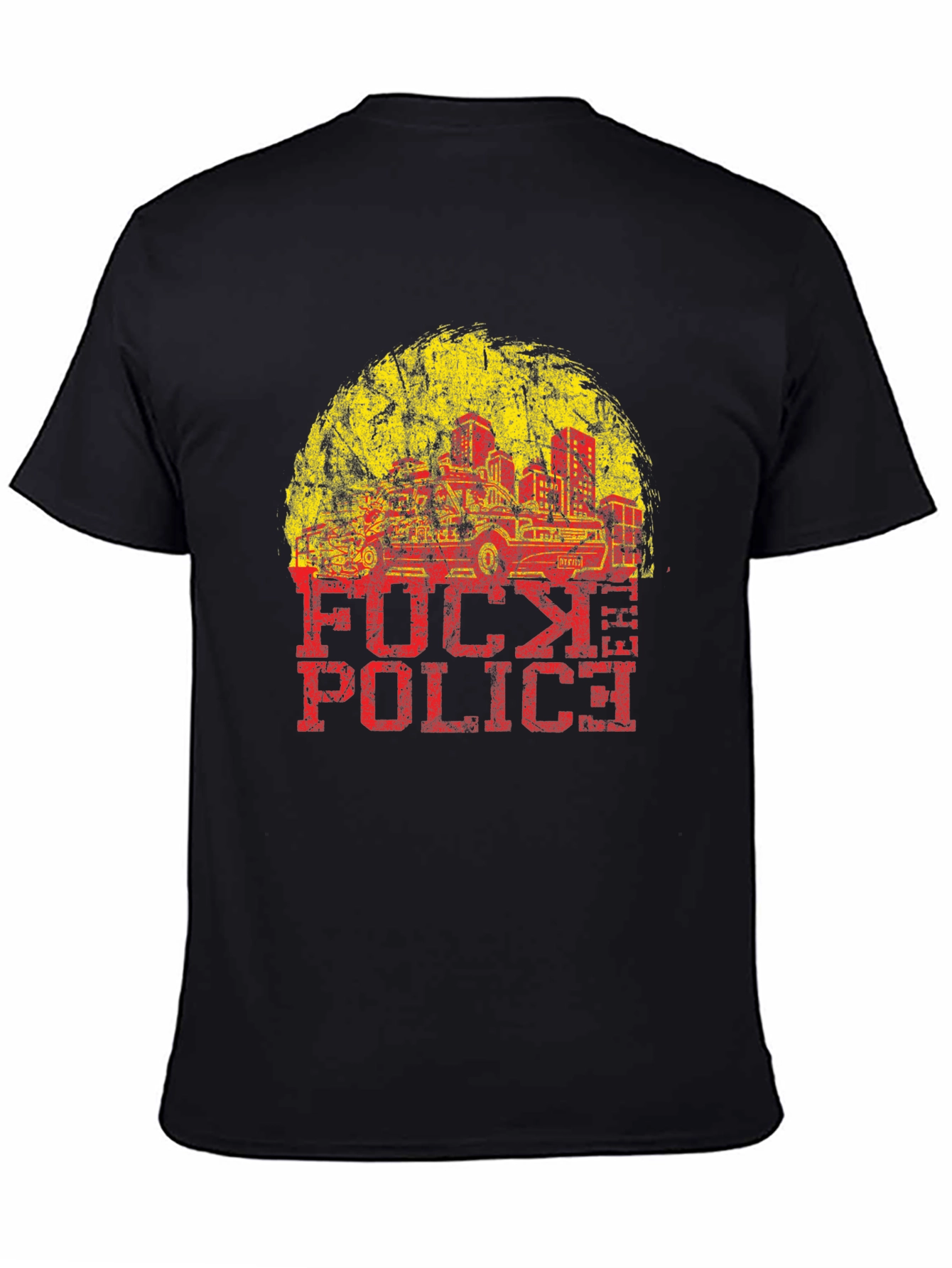 Distressed F**k Police Graphic Tee