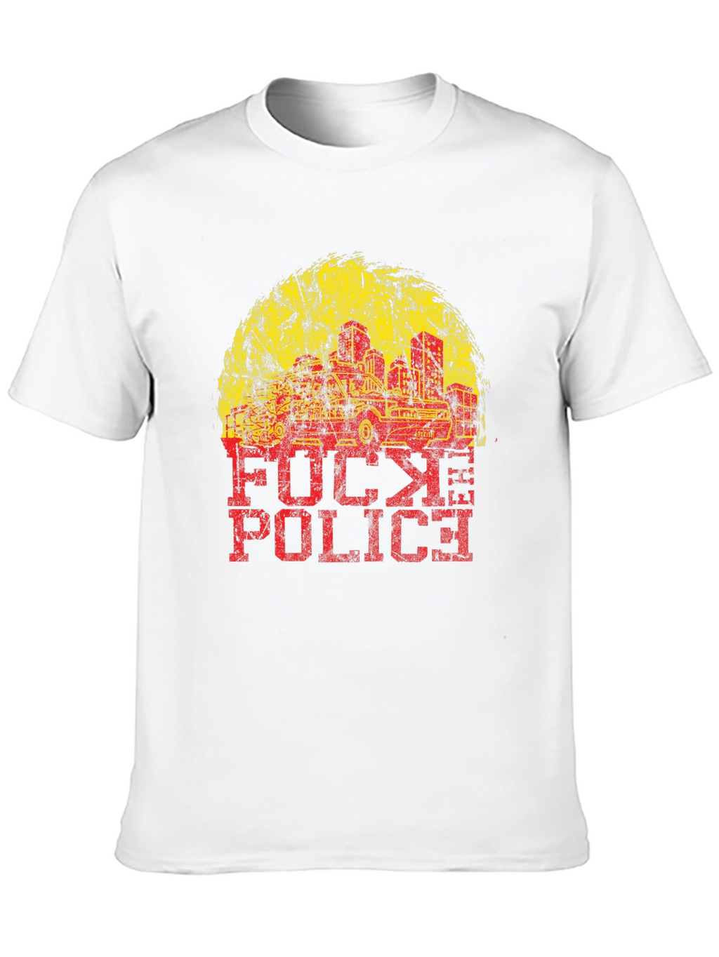 Distressed F**k Police Graphic Tee