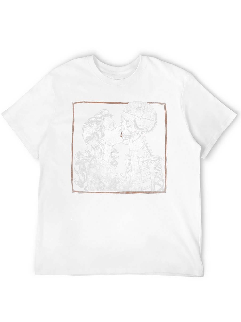 Love After Death T-Shirt: Woman Kissing Skeleton Tee