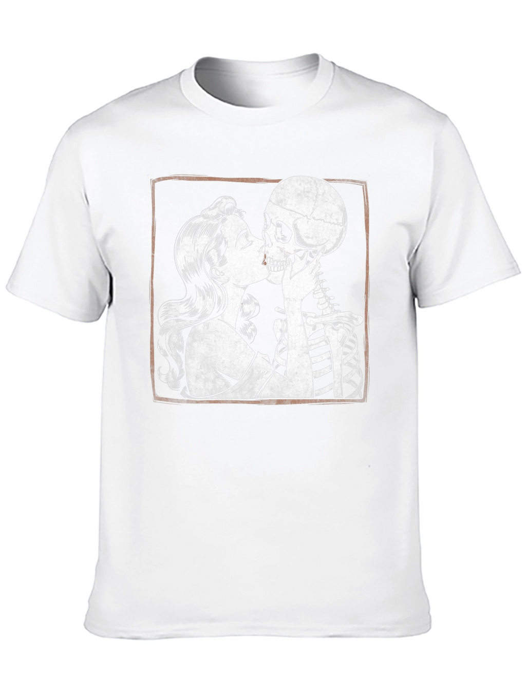 Love After Death T-Shirt: Woman Kissing Skeleton Tee