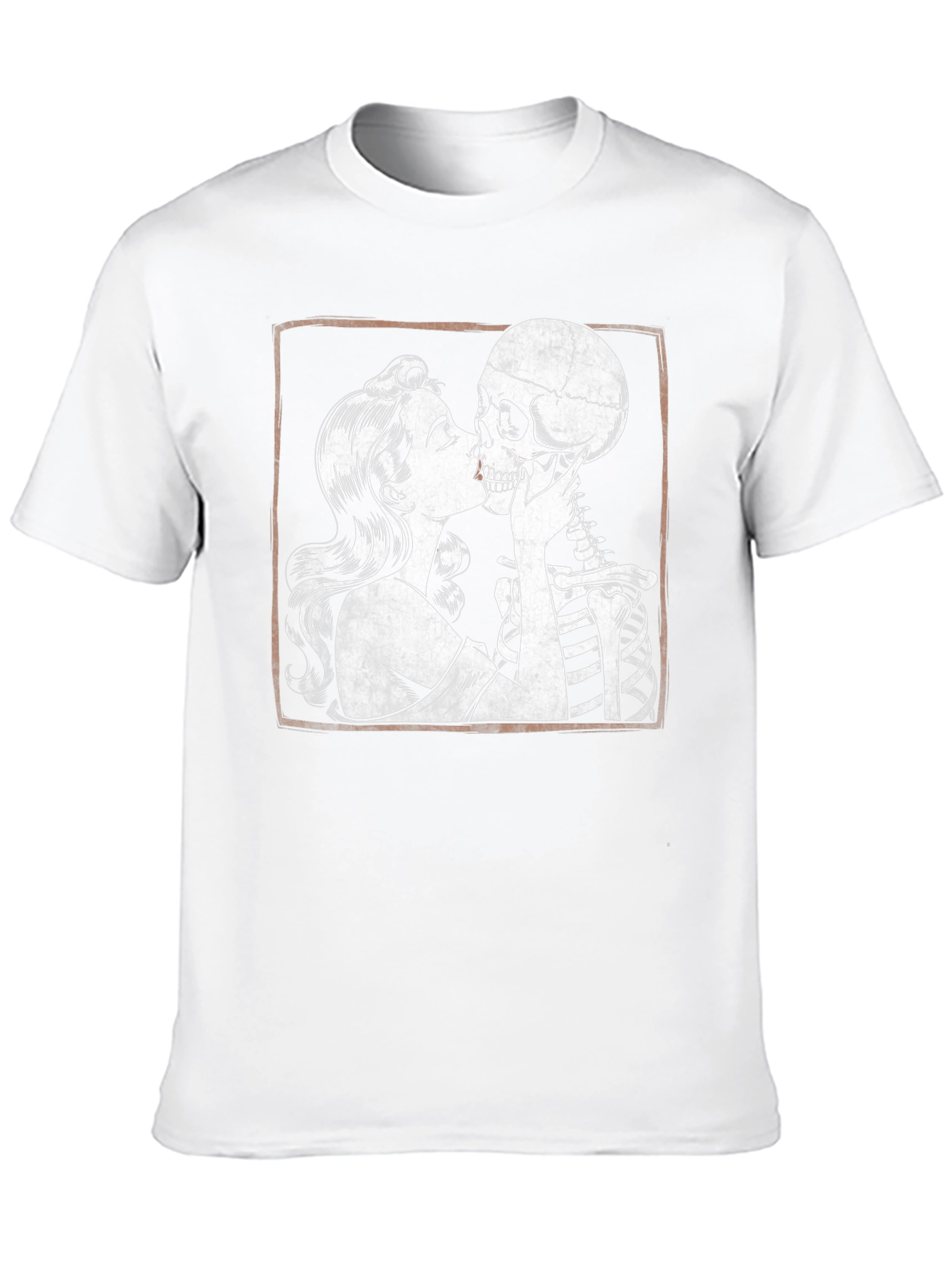 Love After Death T-Shirt: Woman Kissing Skeleton Tee