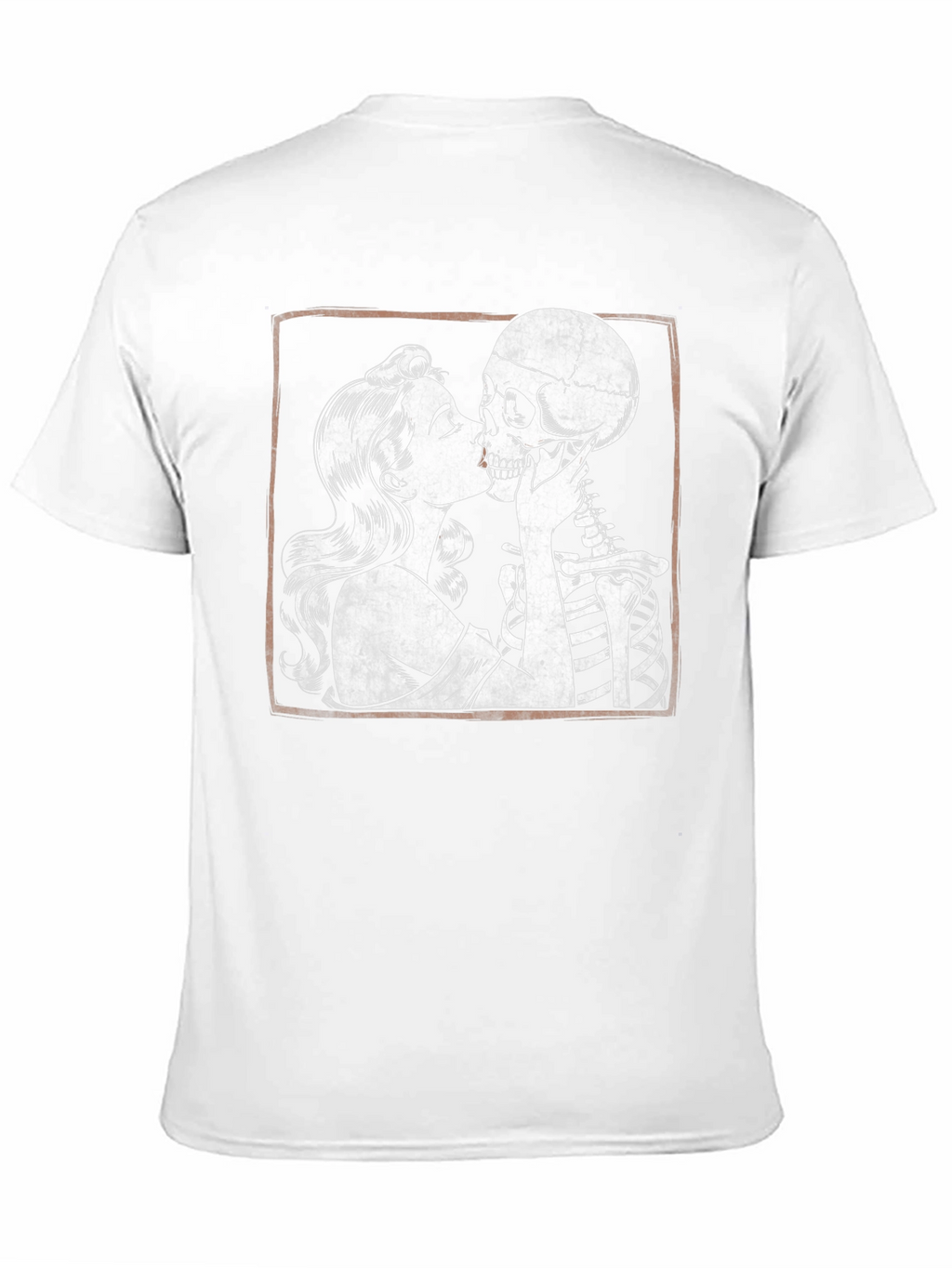 Love After Death T-Shirt: Woman Kissing Skeleton Tee