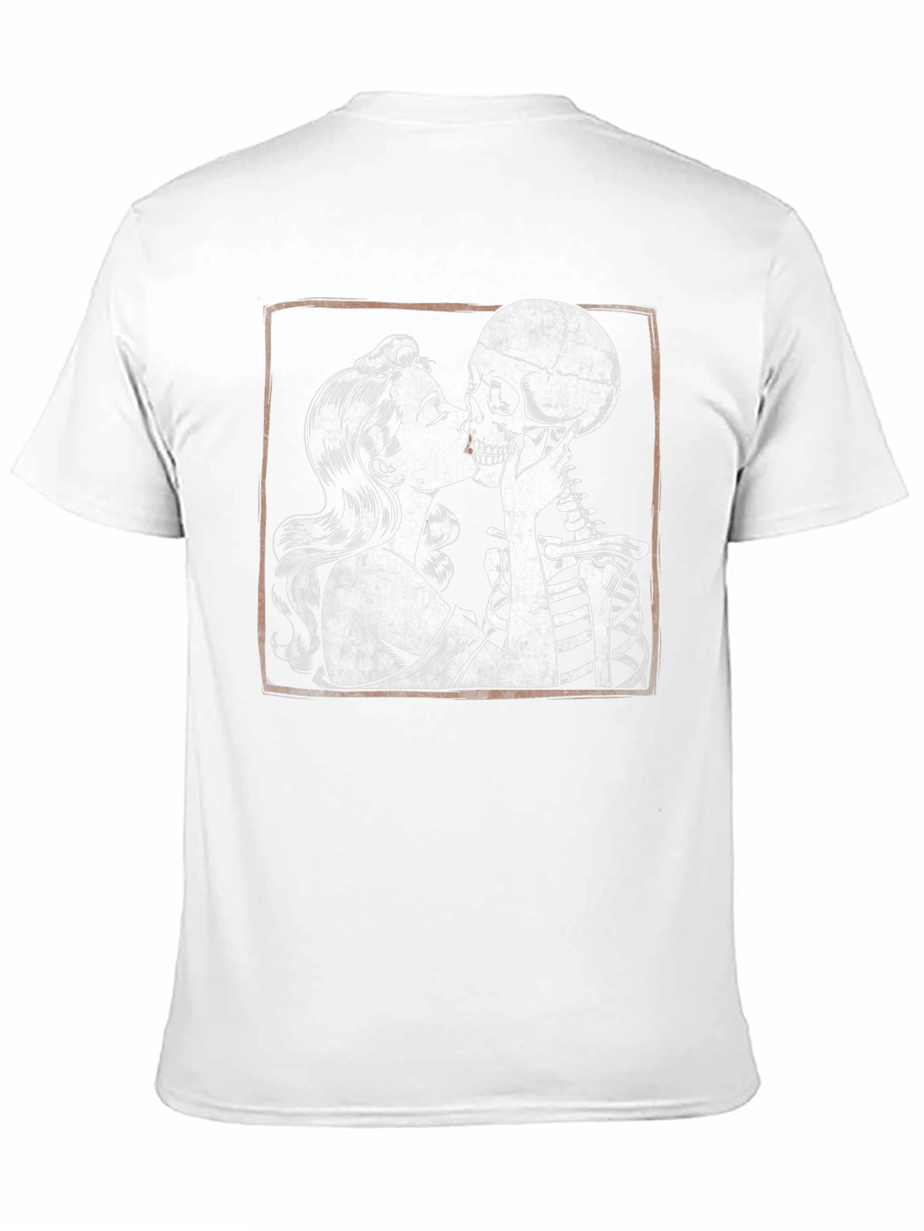 Love After Death T-Shirt: Woman Kissing Skeleton Tee