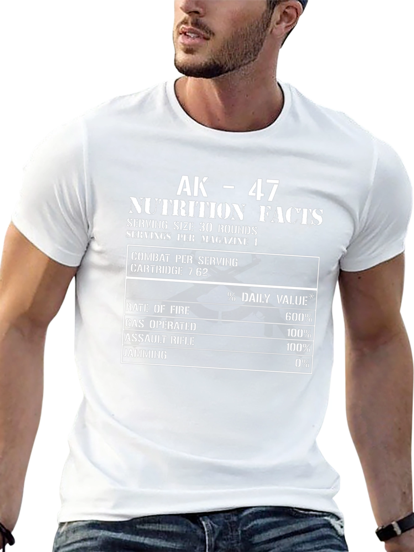 AK-47 Nutrition Facts Funny T-Shirt