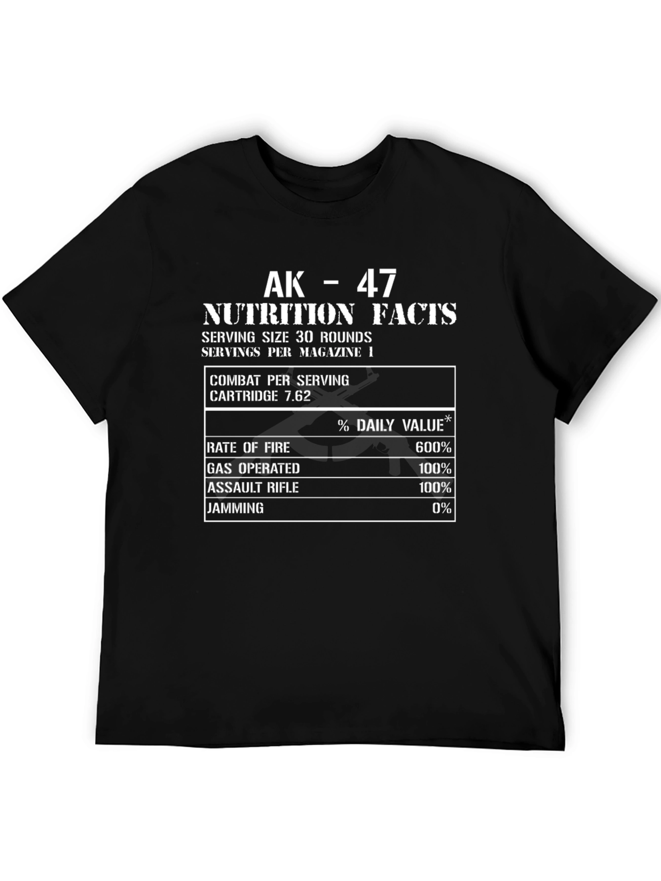 AK-47 Nutrition Facts Funny T-Shirt