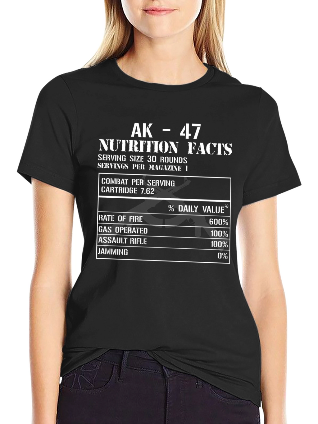 AK-47 Nutrition Facts Funny T-Shirt
