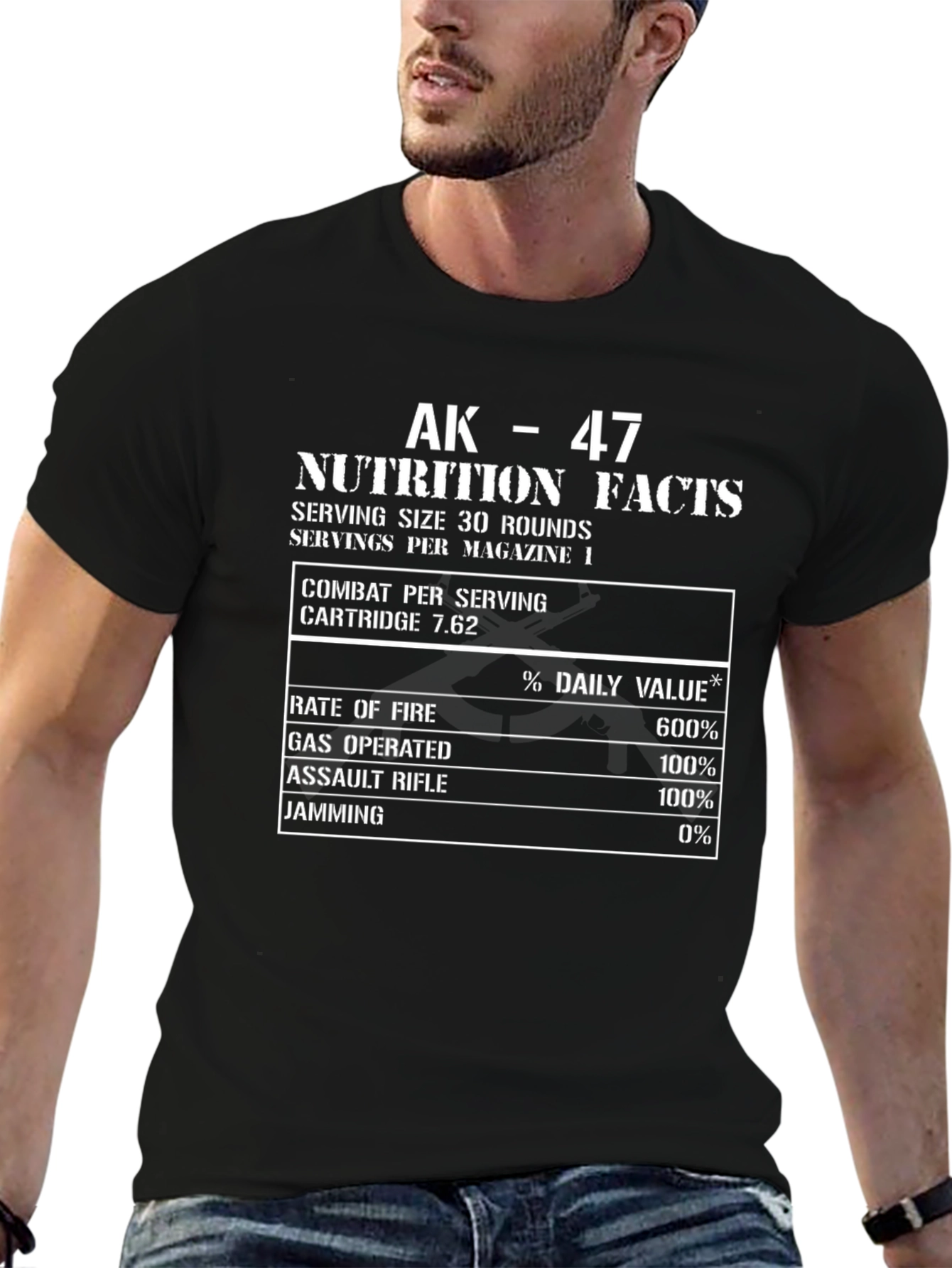 AK-47 Nutrition Facts Funny T-Shirt