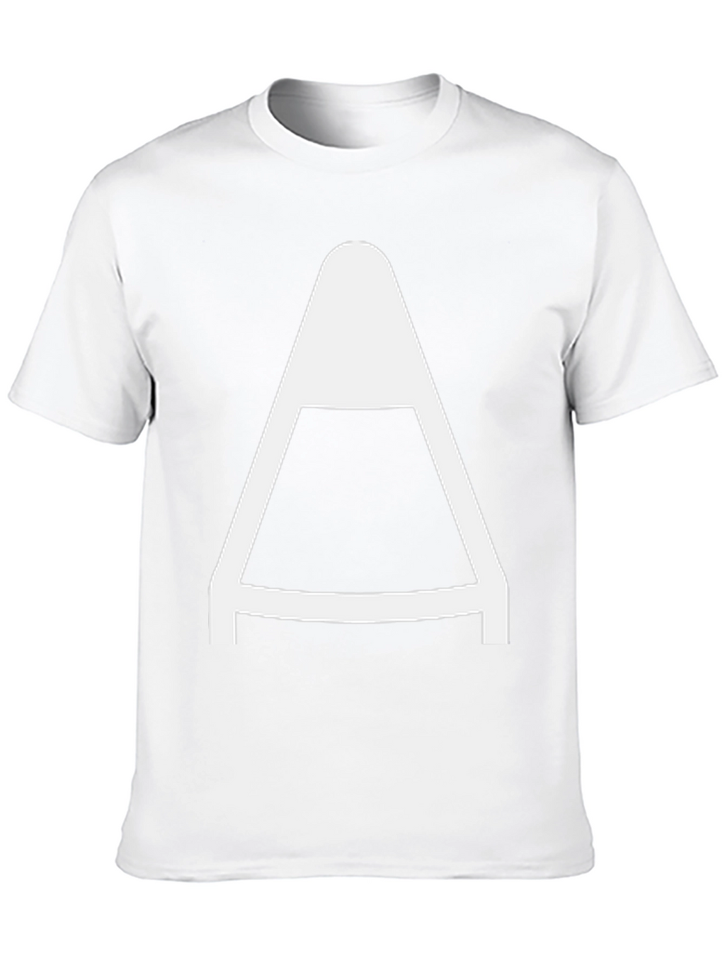 Mens Black T-Shirt with Bold White A Graphic