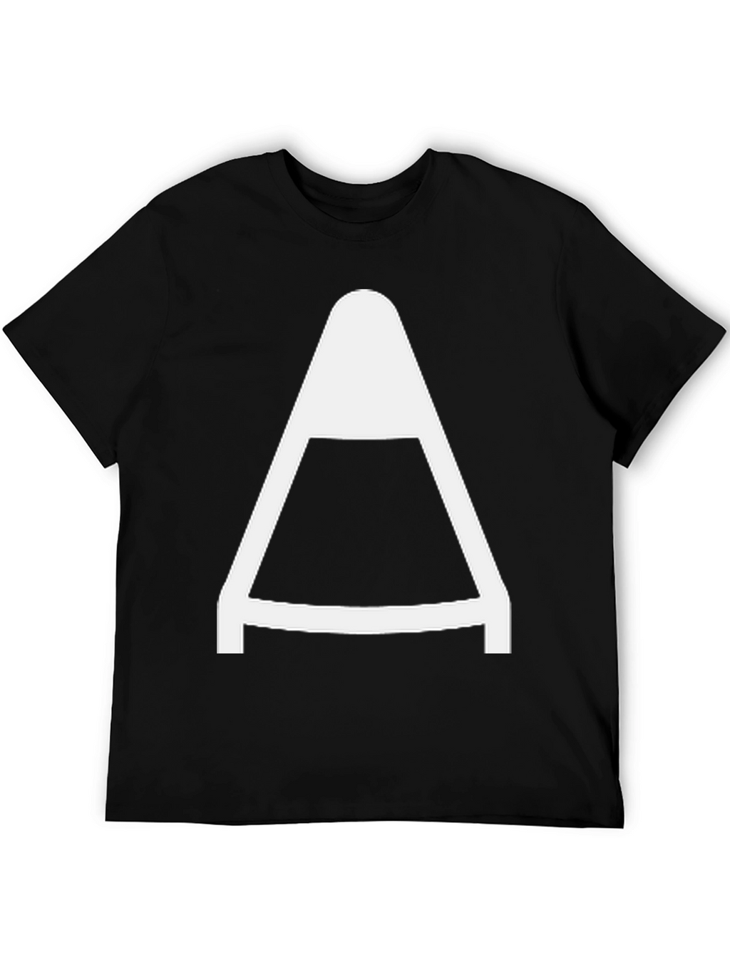 Mens Black T-Shirt with Bold White A Graphic