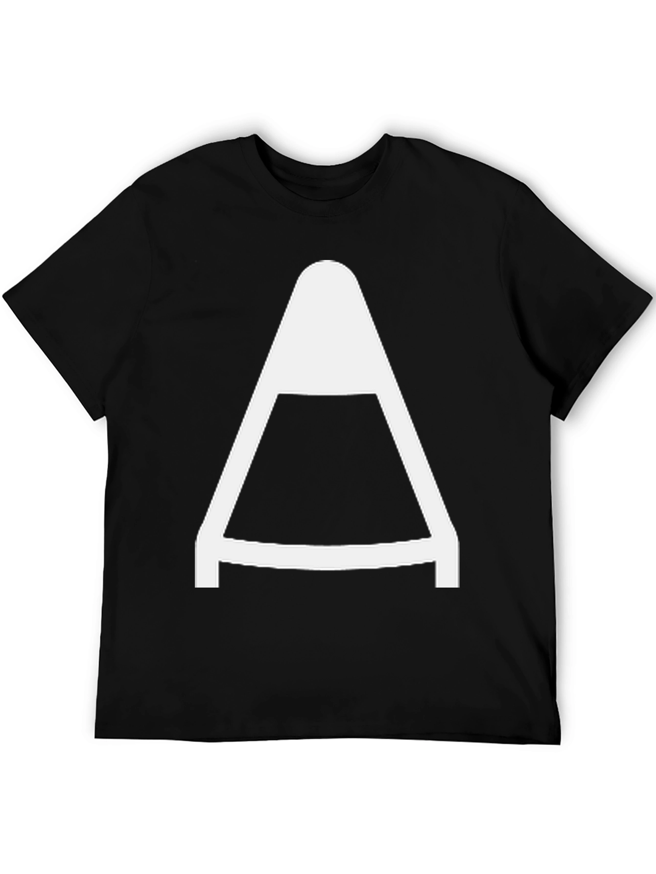 Mens Black T-Shirt with Bold White A Graphic