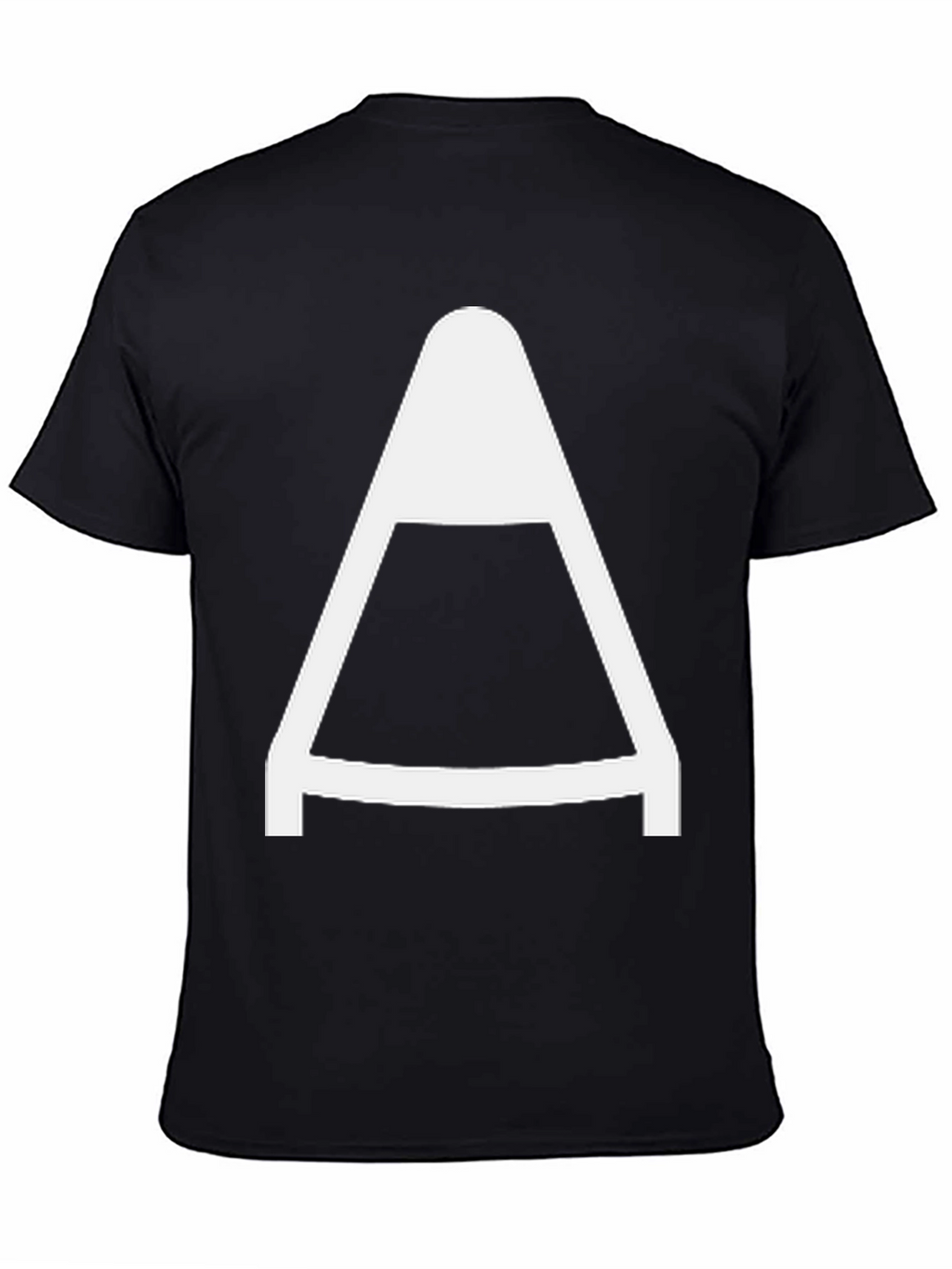 Mens Black T-Shirt with Bold White A Graphic