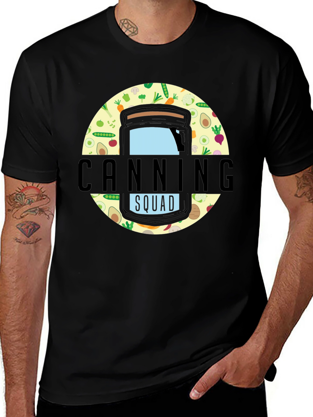 Canning Squad Graphic T-Shirt - Black Cotton Blend