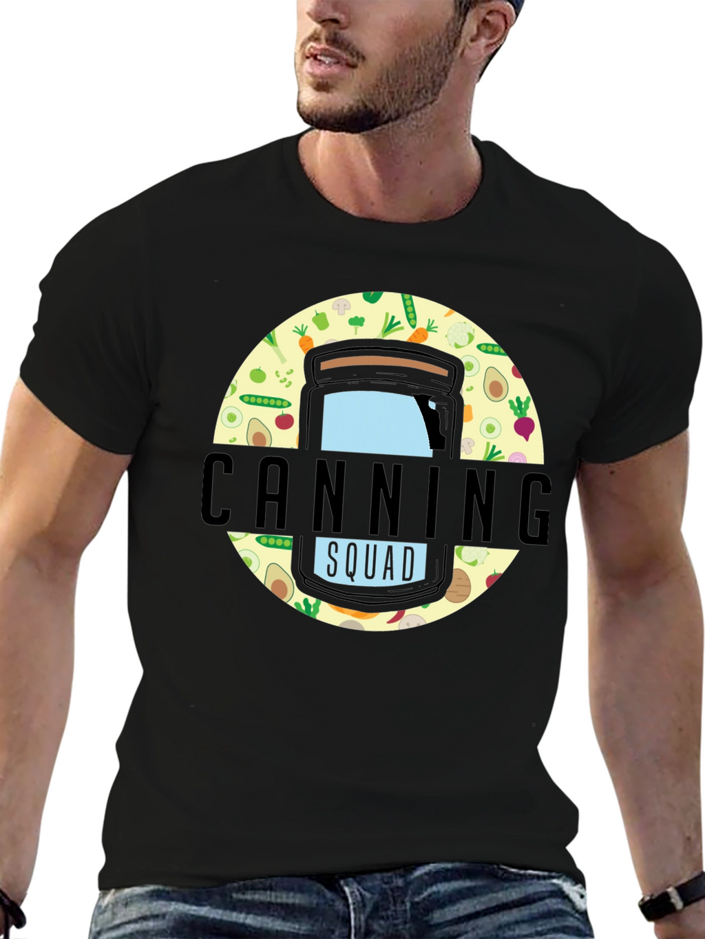Canning Squad Graphic T-Shirt - Black Cotton Blend