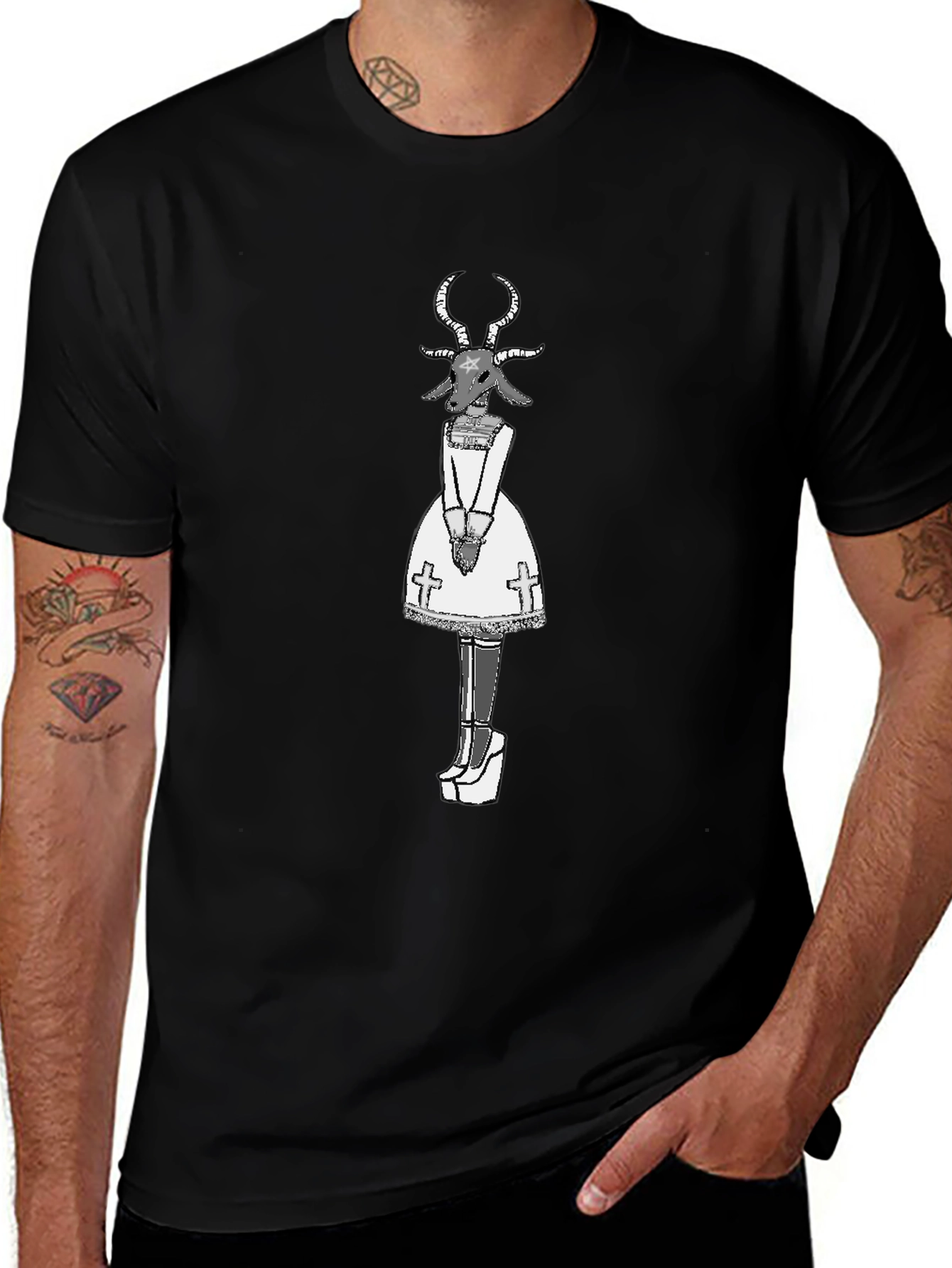 Baphomet Graphic Tee - Occult Fashion