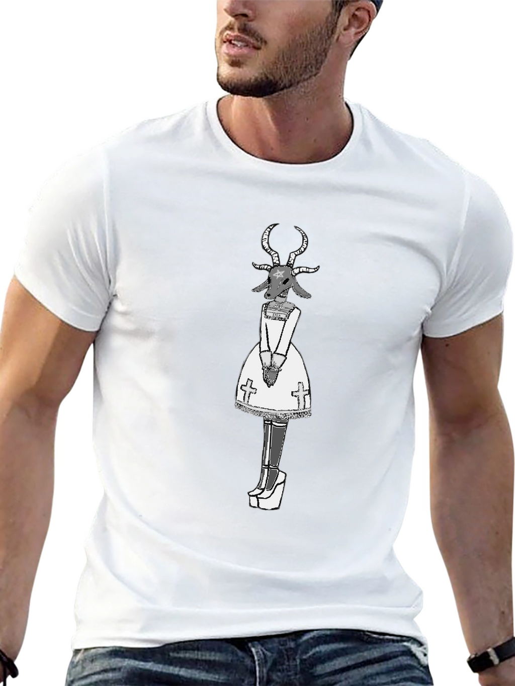 Baphomet Graphic Tee - Occult Fashion