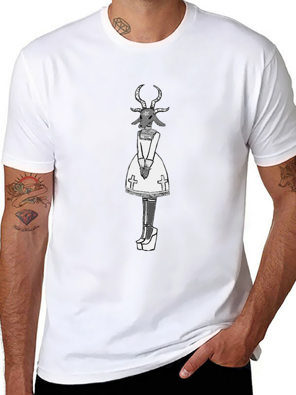 Baphomet Graphic Tee - Occult Fashion