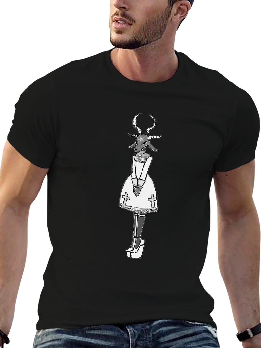 Baphomet Graphic Tee - Occult Fashion
