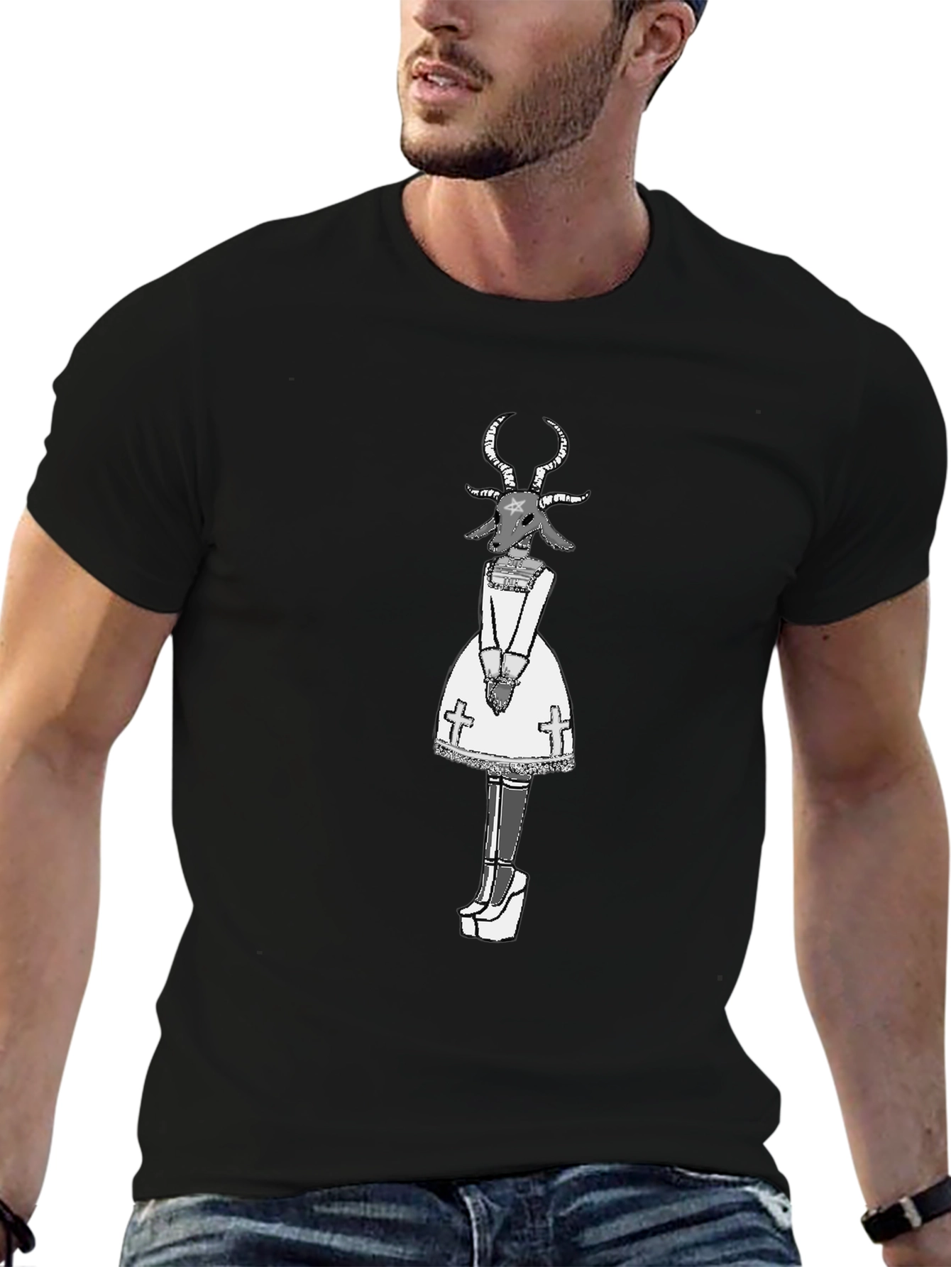 Baphomet Graphic Tee - Occult Fashion