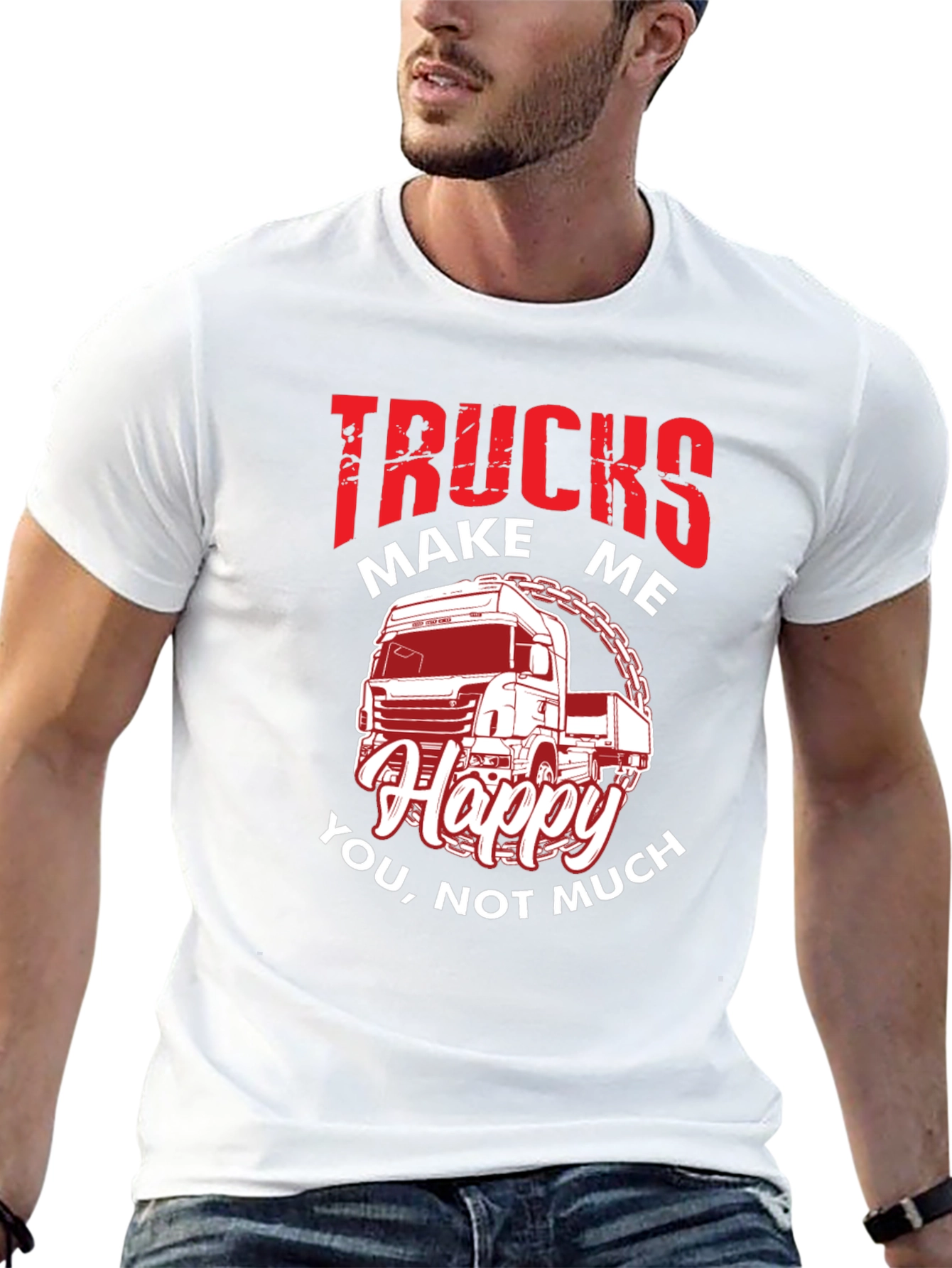 Trucks Make Me Happy Graphic T-Shirt