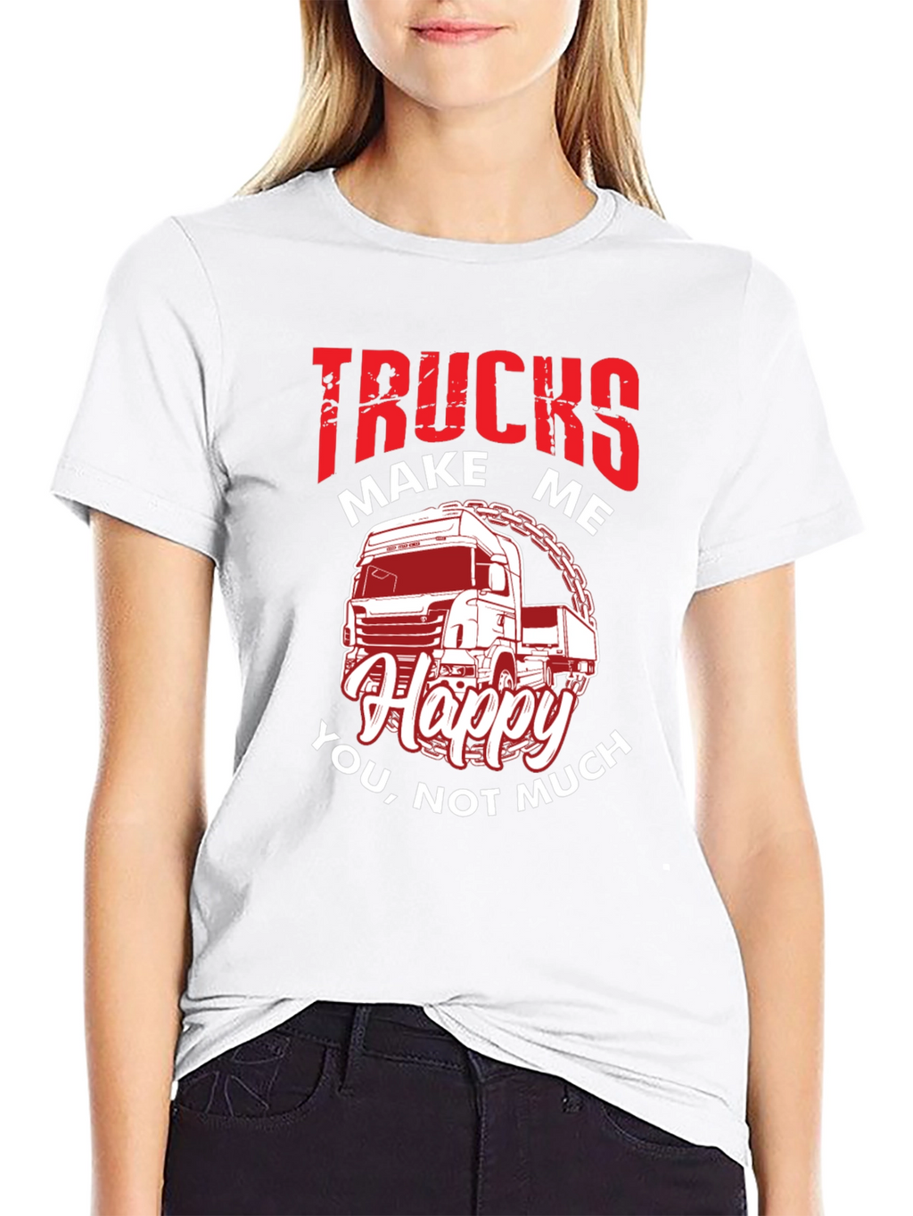 Trucks Make Me Happy Graphic T-Shirt