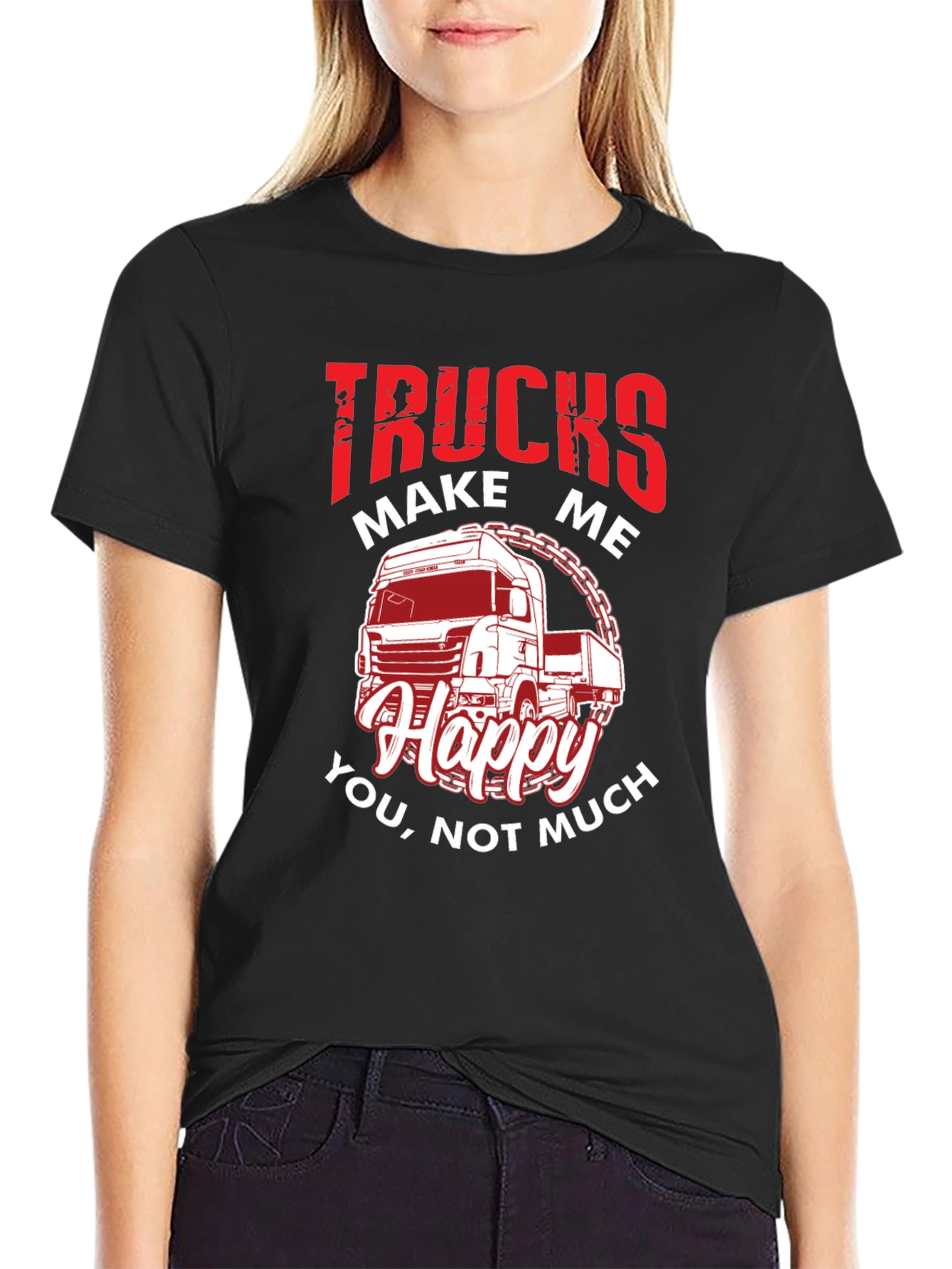 Trucks Make Me Happy Graphic T-Shirt