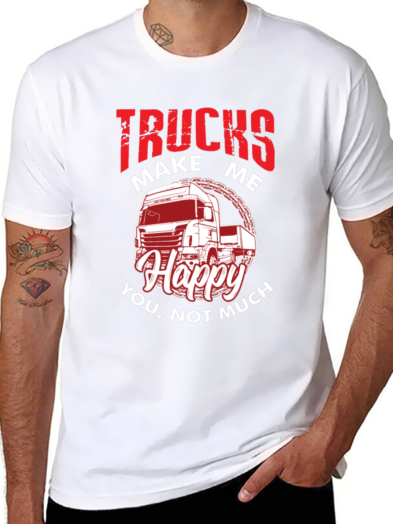 Trucks Make Me Happy Graphic T-Shirt
