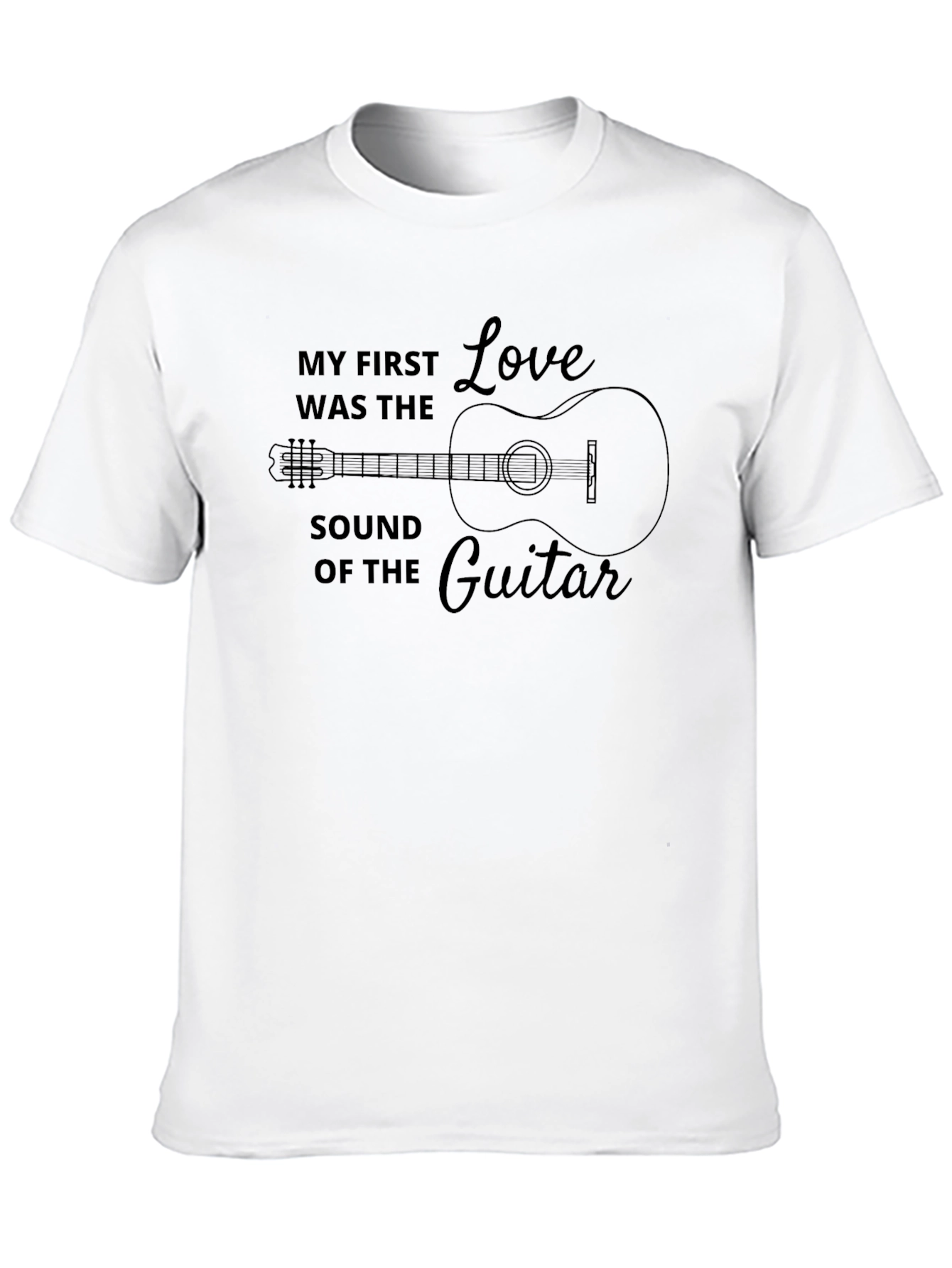 Guitar Sound Love Graphic Black T-Shirt