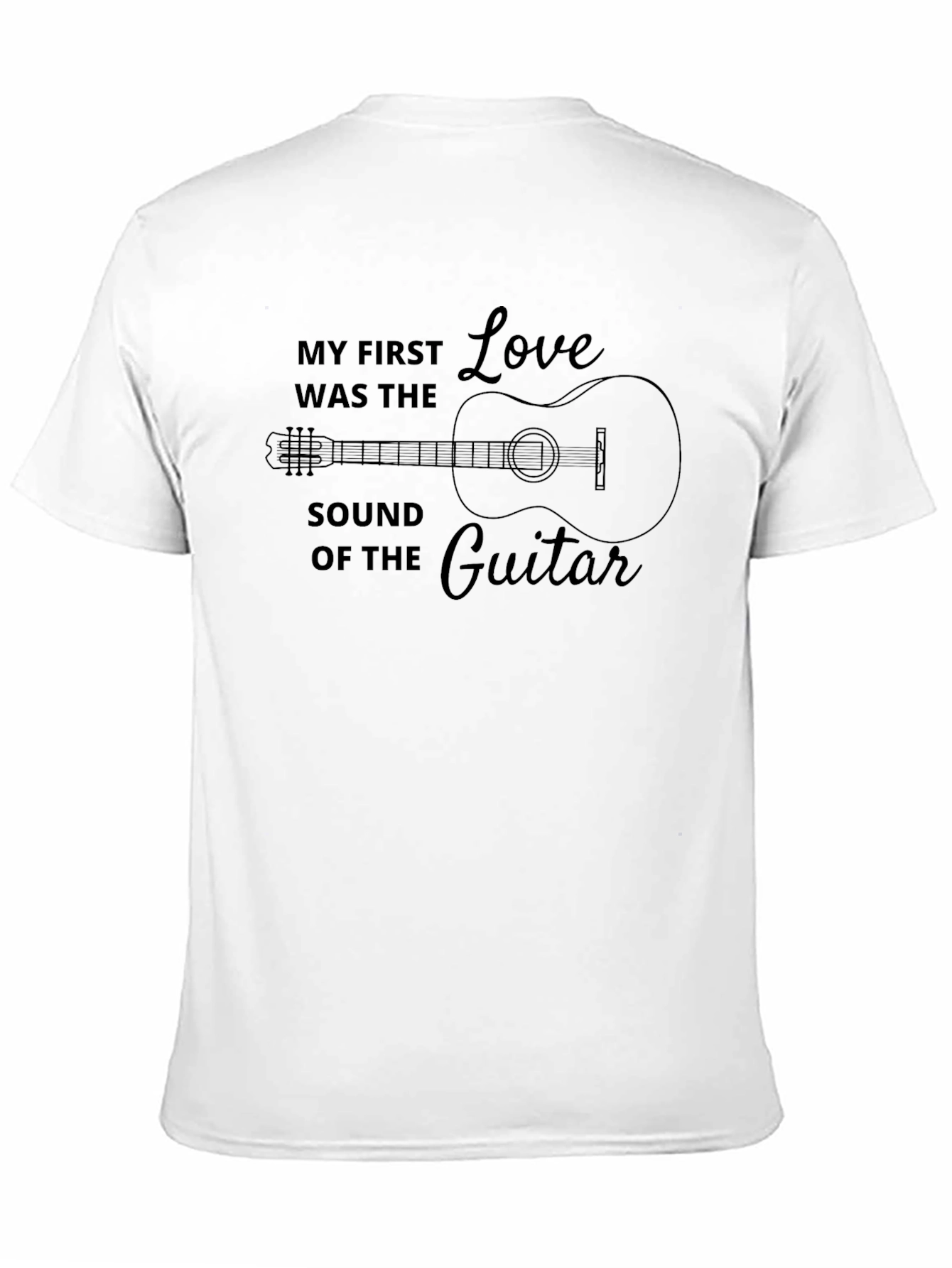 Guitar Sound Love Graphic Black T-Shirt