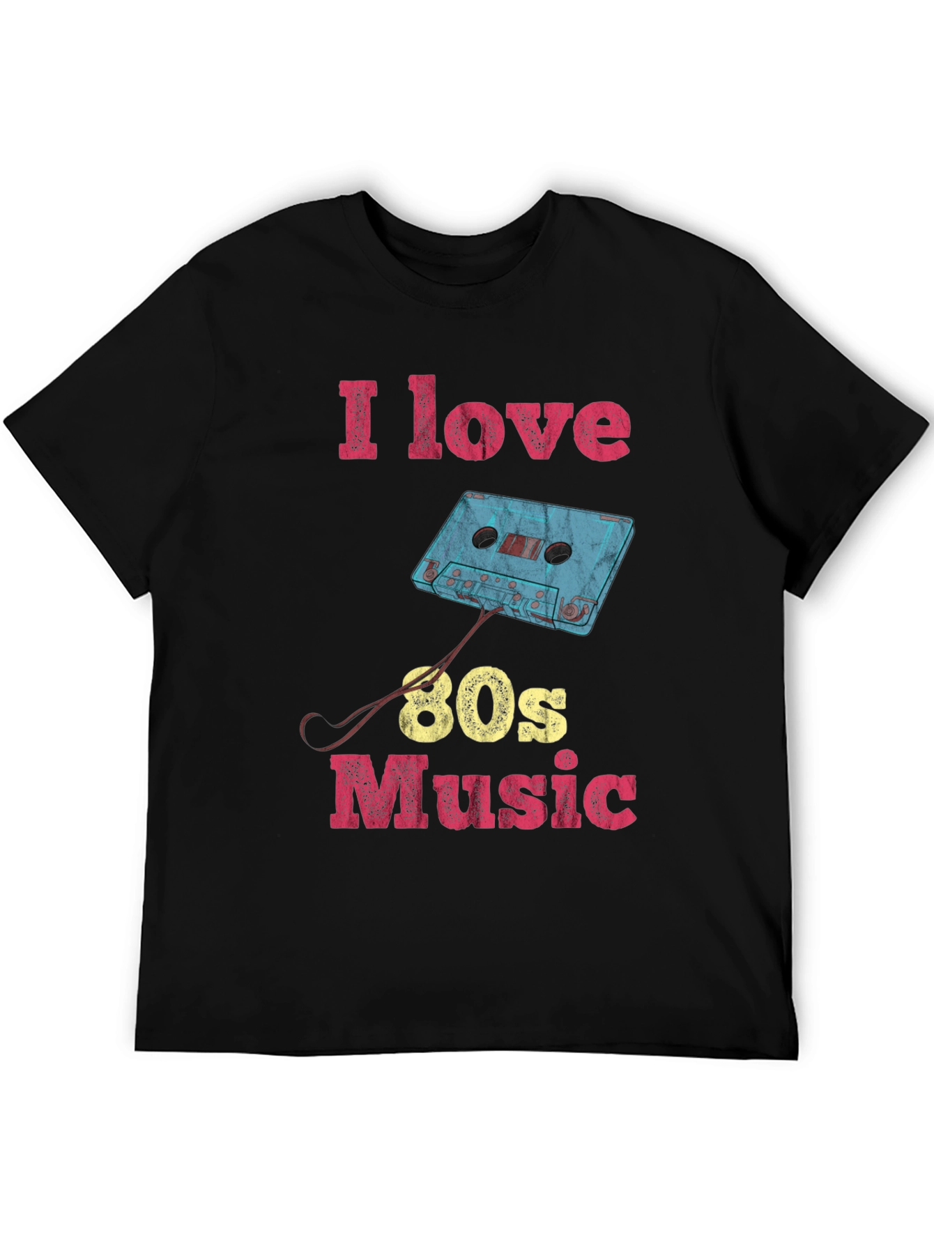 I Love 80s Music T-Shirt - Retro Cassette Tape Design