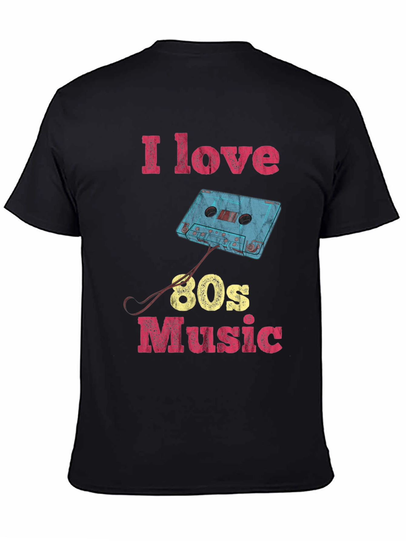 I Love 80s Music T-Shirt - Retro Cassette Tape Design