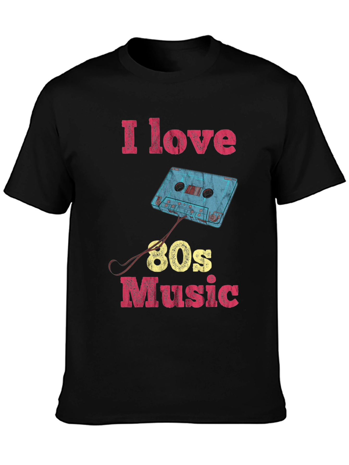 I Love 80s Music T-Shirt - Retro Cassette Tape Design