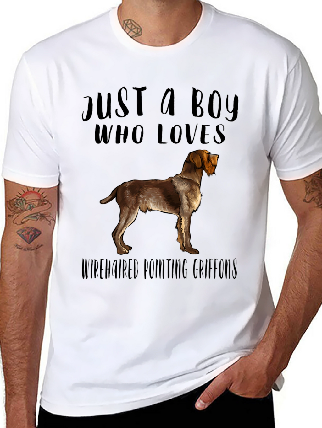 Boy Who Loves Wirehaired Pointing Griffons T-Shirt