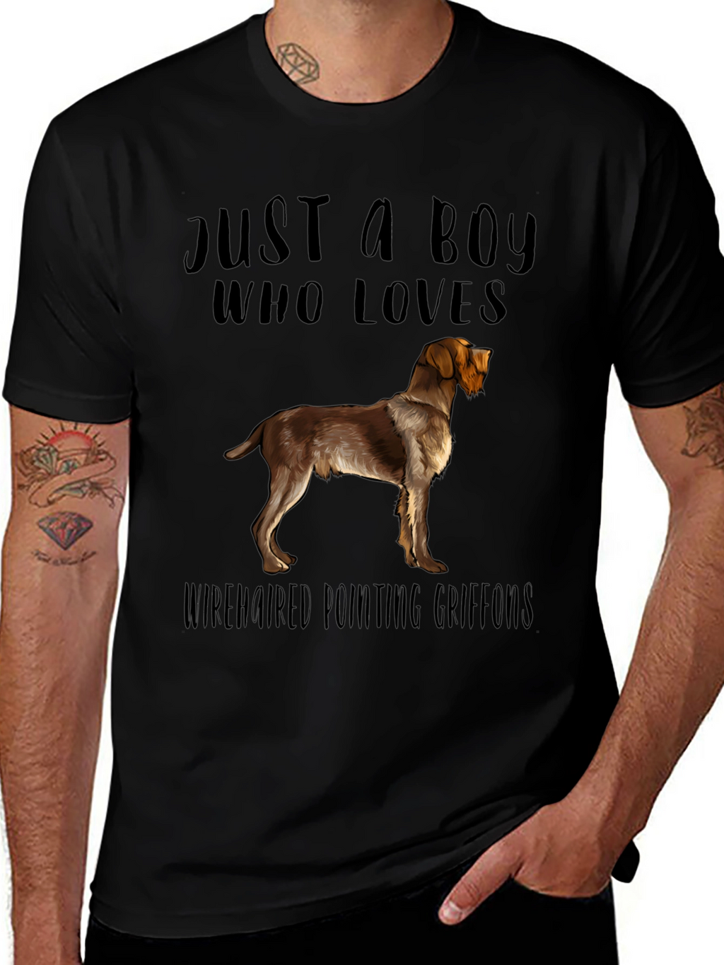 Boy Who Loves Wirehaired Pointing Griffons T-Shirt