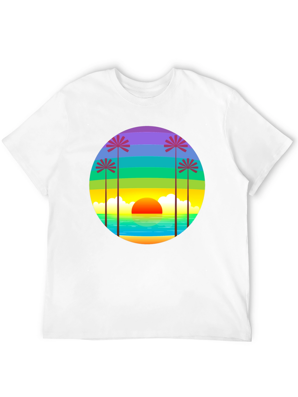 Sunset Palm Tree Graphic T-Shirt