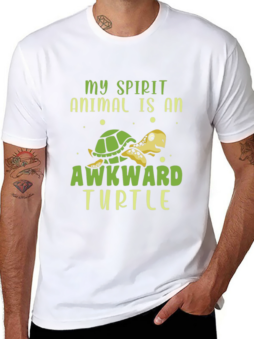 Awkward Turtle Graphic T-Shirt - Fun Animal Tee