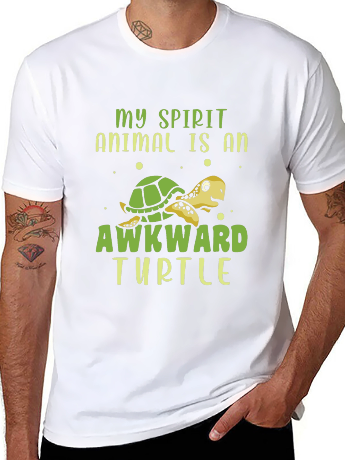 Awkward Turtle Graphic T-Shirt - Fun Animal Tee