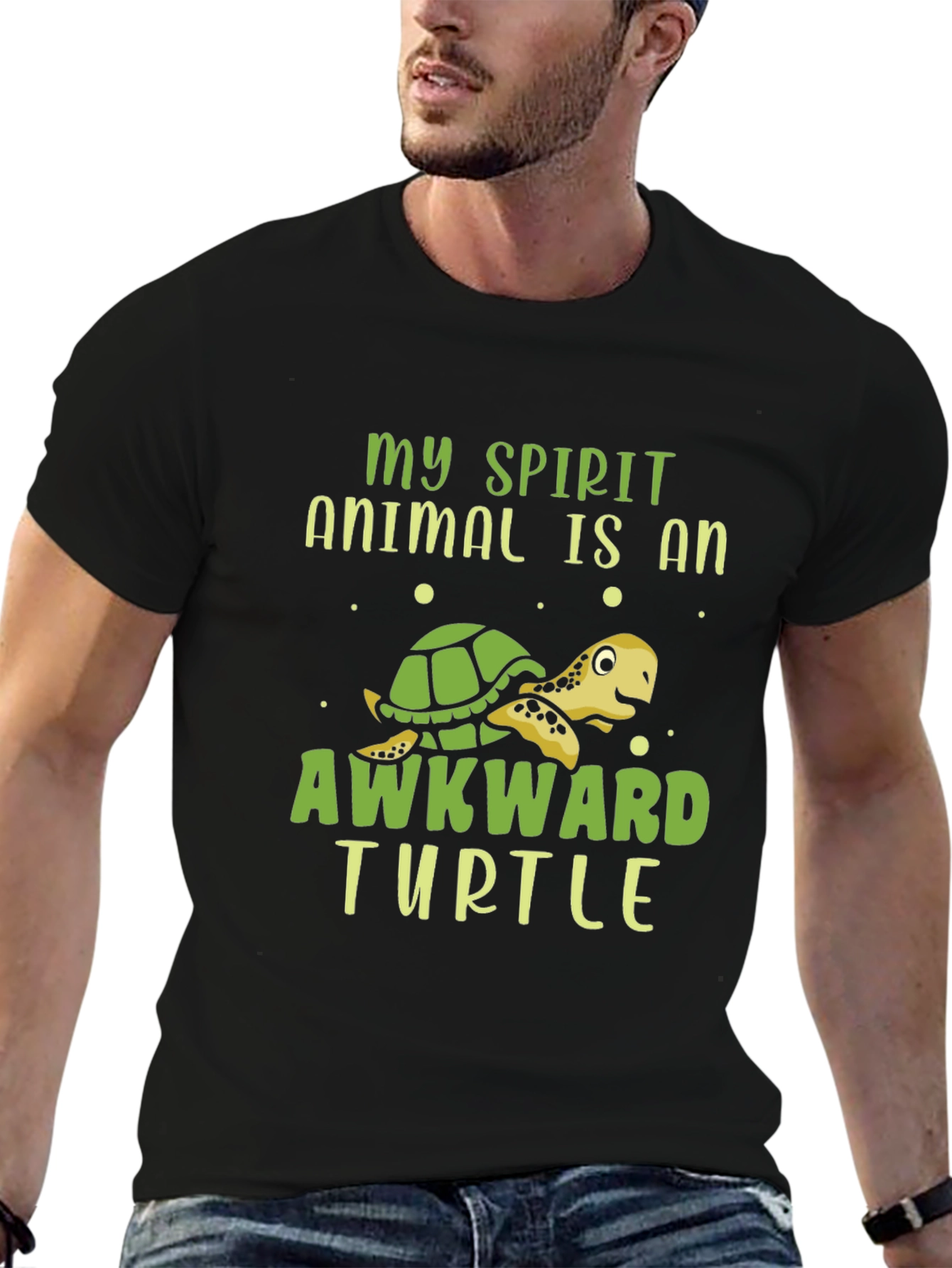 Awkward Turtle Graphic T-Shirt - Fun Animal Tee