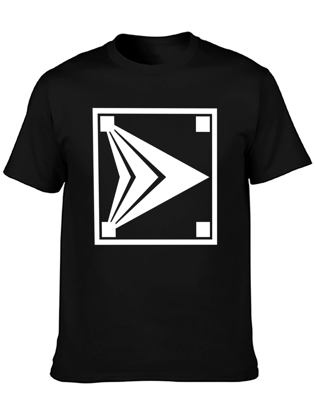 Modern Arrow Graphic T-Shirt - Black Cotton Blend