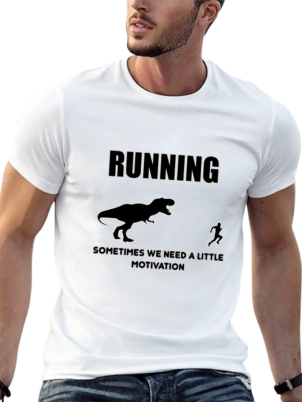 Running Motivation T-Shirt: Dinosaur Chase